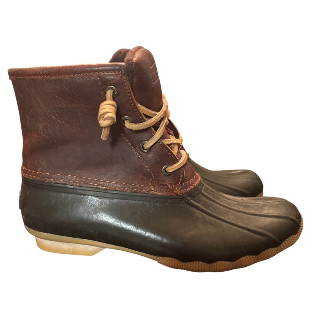Sperry Top Sider Waterproof Duck Boot Women's Size‎ 7.5 Leather Rubber Brown